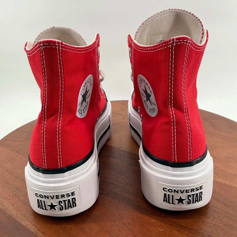 Converse CTAS Lift Double Stack Hi Sneakers Red Platform A15542C Men 5/Women 7